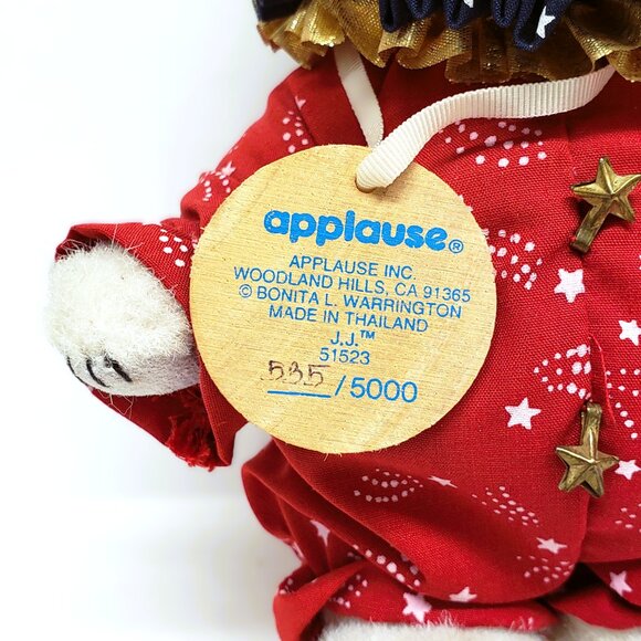 Bonita Bear JJ The Clown Limited Edition /5000 Applause Wooden Plush 7.5" - Picture 3 of 6